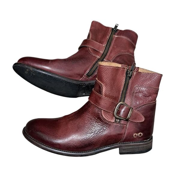 Bed Stu Becca Cobbler Organic Veg Tanned Western Moto Boho Leather Boots Sz 10 - Picture 14 of 17